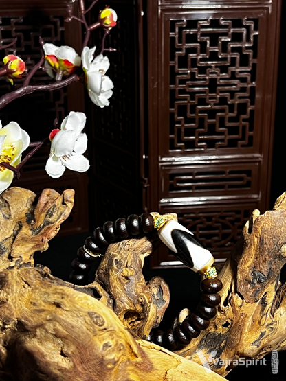 Tiger Tooth Dzi & Alms Bowl Bracelet