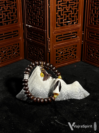 Tiger Tooth Dzi & Alms Bowl Bracelet