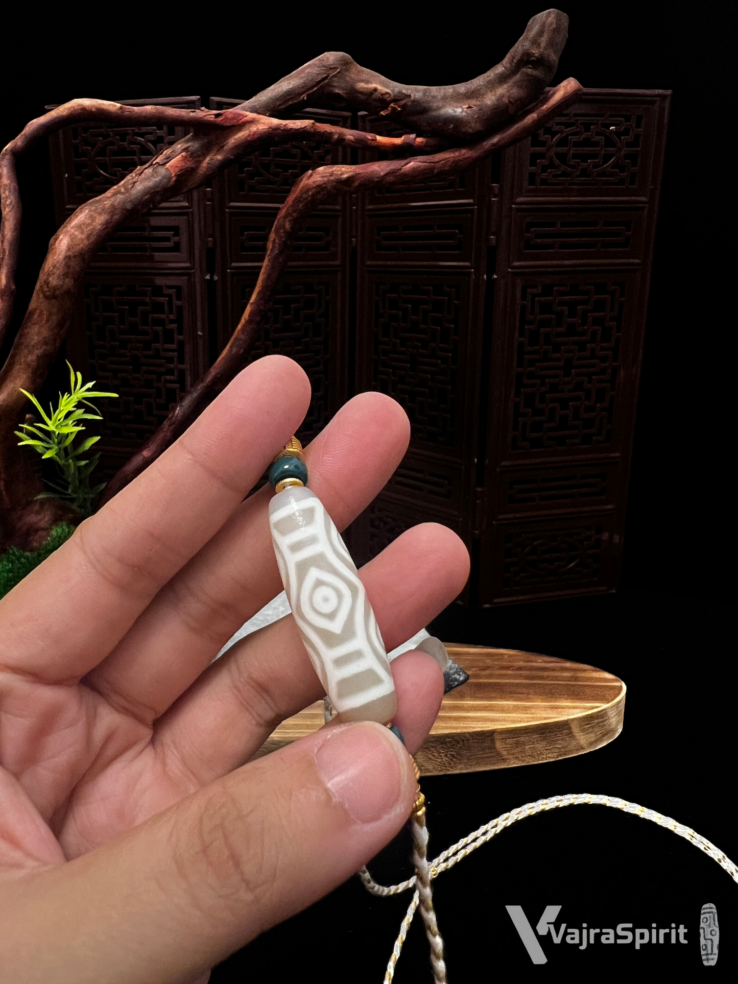 Dragon Six-Eyes Dzi Bead Necklace