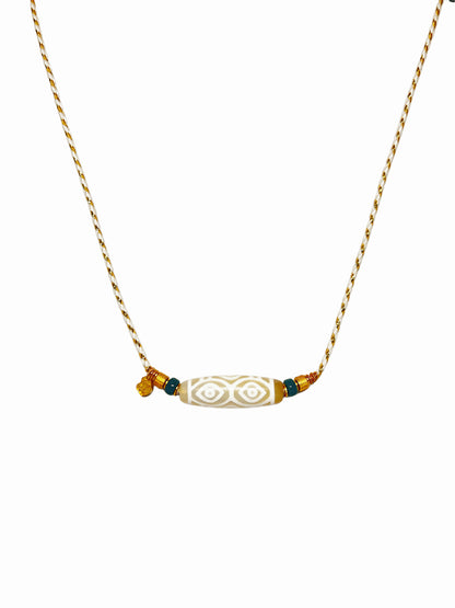 Dragon Six-Eyes Dzi Bead Necklace
